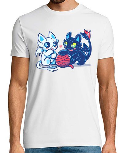 Camiseta gatos dragón luz y noche - camisa para hombre - latostadora.com - Modalova