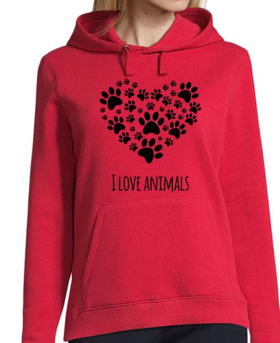 Sudadera Con Capucha Para Mujer I love animals laTostadora - latostadora.com - Modalova