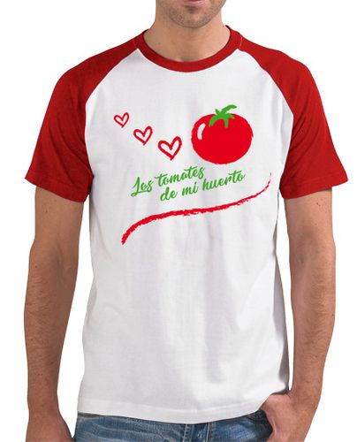 Camiseta Hombre, estilo béisbol, blanca y roja, Tomate del huerto - latostadora.com - Modalova