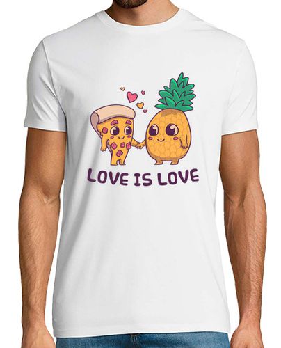 Camiseta Hombre Manga Corta Amor LGTB Pizza con Piña Camiseta laTostadora - latostadora.com - Modalova