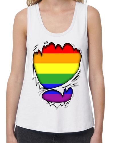 Camiseta mujer Rasgado Bandera Gay, LGTBI - latostadora.com - Modalova