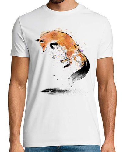 Camiseta Hombre Manga Corta Red Fox jumping into Snow laTostadora - latostadora.com - Modalova