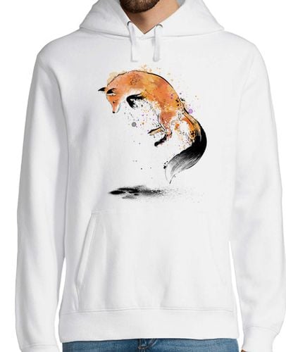 Sudadera Con Capucha Para Hombre Red Fox jumping into Snow laTostadora - latostadora.com - Modalova