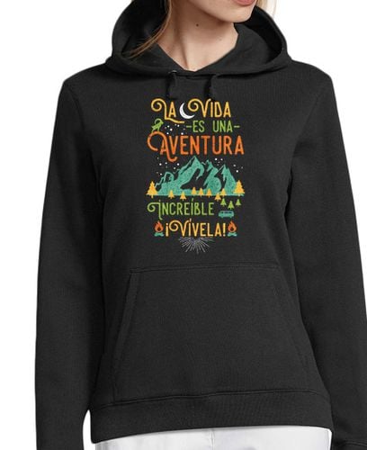 Sudadera Con Capucha Para Mujer La vida es una aventura increíble ¡Víve laTostadora - latostadora.com - Modalova