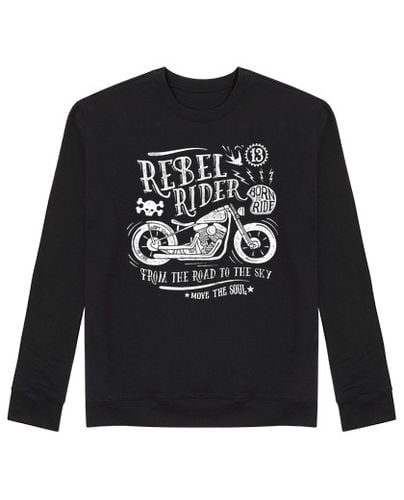 Sudadera Sin Capucha Unisex Rebel Rider. From the road to the sky laTostadora - latostadora.com - Modalova