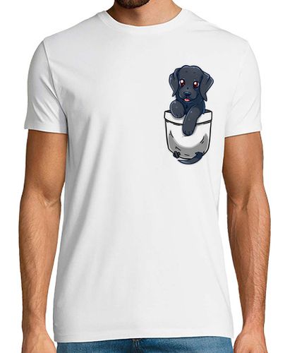 Camiseta Hombre Manga Corta bolsillo lindo labrador negro - camisa para hombre laTostadora - latostadora.com - Modalova