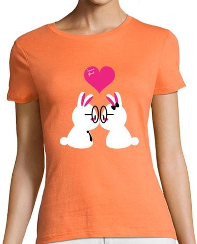 Camiseta Mujer Manga Corta Conejitos Amor Geek laTostadora - latostadora.com - Modalova