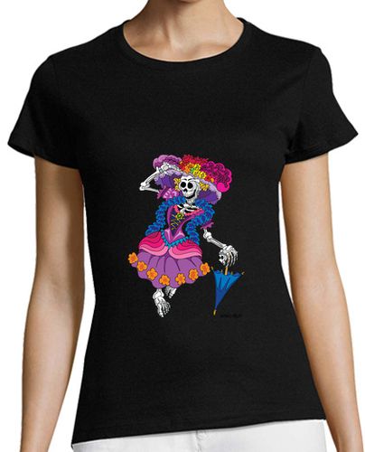 Camiseta Mujer Manga Corta la catrina de calavera laTostadora - latostadora.com - Modalova