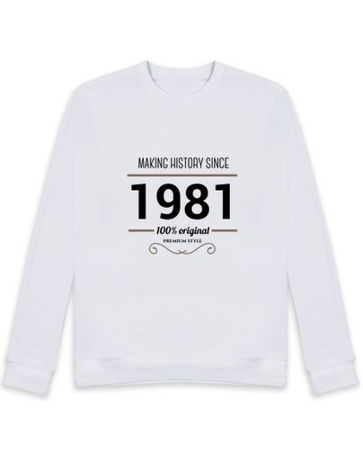 Sudadera Sin Capucha Unisex Making history 1981 black text laTostadora - latostadora.com - Modalova