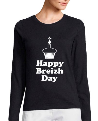 Camiseta mujer feliz día breizh - manga larga mujer laTostadora - latostadora.com - Modalova