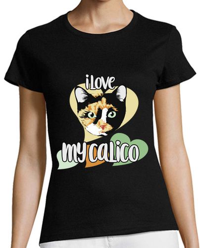 Camiseta Mujer Manga Corta amo mi gato de calicó laTostadora - latostadora.com - Modalova