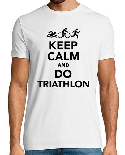 Camiseta mantener la calma y hacer triatlón - latostadora.com - Modalova