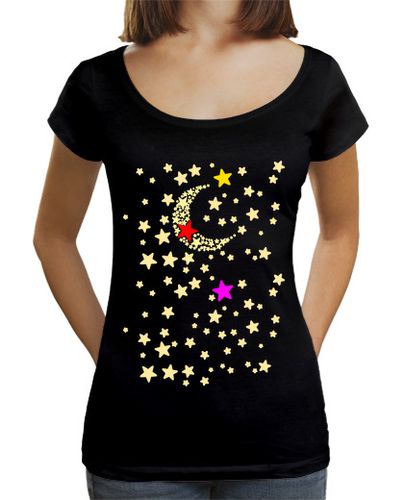 Camiseta mujer Luna y Estrellas Tricolor - latostadora.com - Modalova