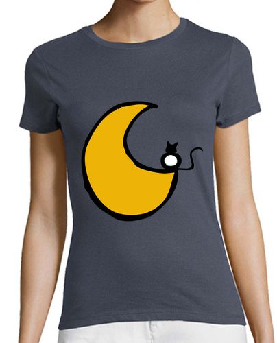 Camiseta Mujer Manga Corta Ese gato enamorao de la luna laTostadora - latostadora.com - Modalova