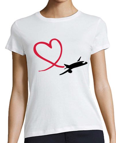Camiseta mujer amor del corazón avión - latostadora.com - Modalova