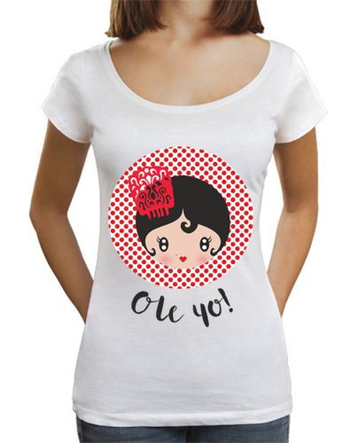 Camiseta mujer Ole yo! - Mujer, cuello ancho & Loose Fit, blanca laTostadora - latostadora.com - Modalova