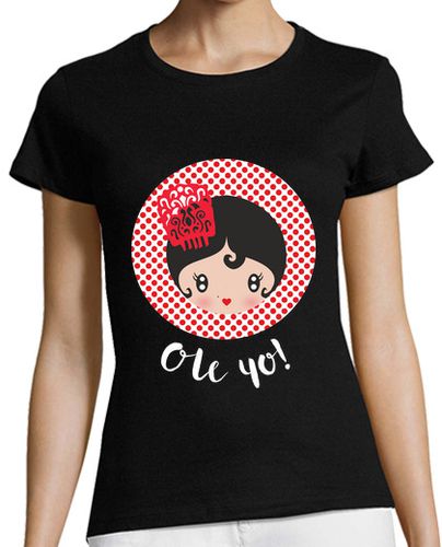 Camiseta Mujer Manga Corta Ole yo! Black Mujer, manga corta, negra, calidad premium laTostadora - latostadora.com - Modalova