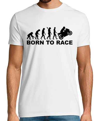 Camiseta Hombre Manga Corta nacido evolución de carrera de motos laTostadora - latostadora.com - Modalova