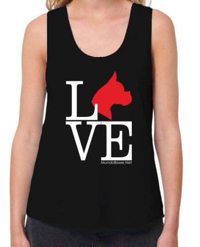 Camiseta mujer Love boxer dog perro rojo - latostadora.com - Modalova