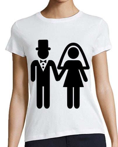 Camiseta Mujer Manga Corta pareja de boda laTostadora - latostadora.com - Modalova