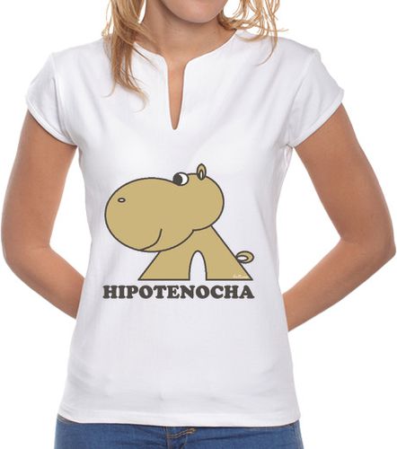 Camiseta mujer Hipotenocha básica grande mujer cuello chino - latostadora.com - Modalova
