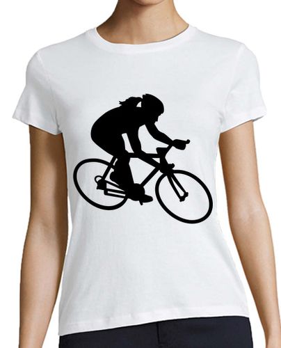 Camiseta mujer chica mujer en bicicleta - latostadora.com - Modalova
