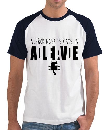 Camiseta Gato de Schrödinger negro - latostadora.com - Modalova