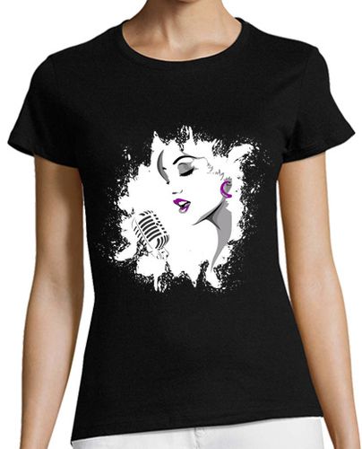 Camiseta mujer la cara de una mujer que canta en un microfono - latostadora.com - Modalova
