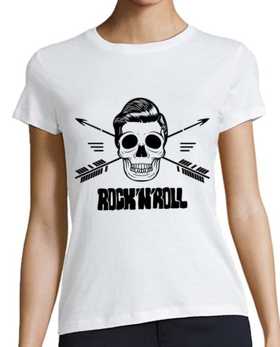Camiseta mujer CALAVERA ROCK AND ROLL - latostadora.com - Modalova