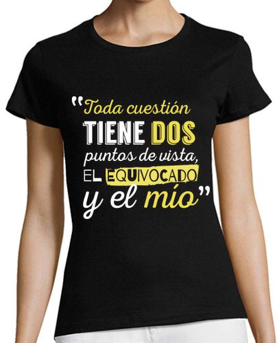 Camiseta Mujer Manga Corta Puntos De Vista Mujer (Fondo Oscuro) laTostadora - latostadora.com - Modalova