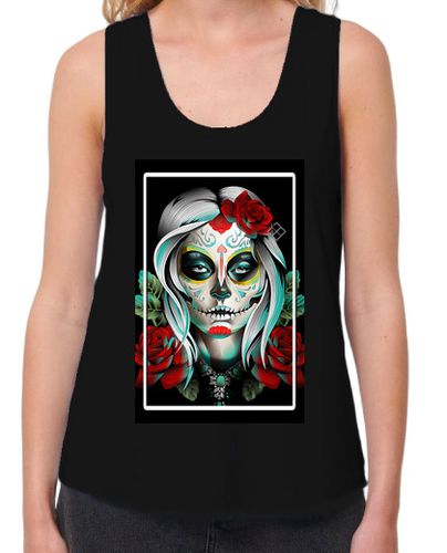 Camiseta mujer Catrina y flores - latostadora.com - Modalova