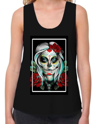 Camiseta Mujer Tirantes Loose Fit Catrina y flores laTostadora - latostadora.com - Modalova