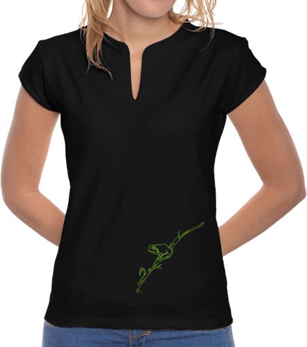 Camiseta Mujer Cuello Mao Ranita de San Antonio - verde - mujer laTostadora - latostadora.com - Modalova