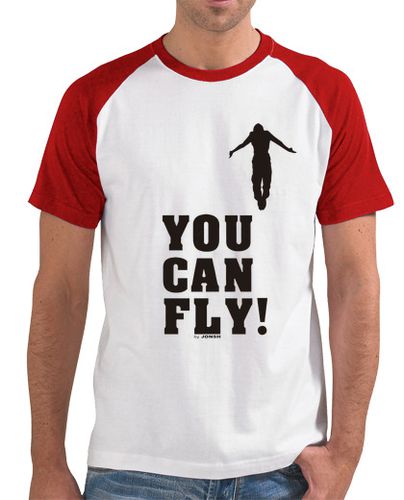 Camiseta YOU CAN FLY HIGH black, estilo béisbol, blanca y roja - latostadora.com - Modalova
