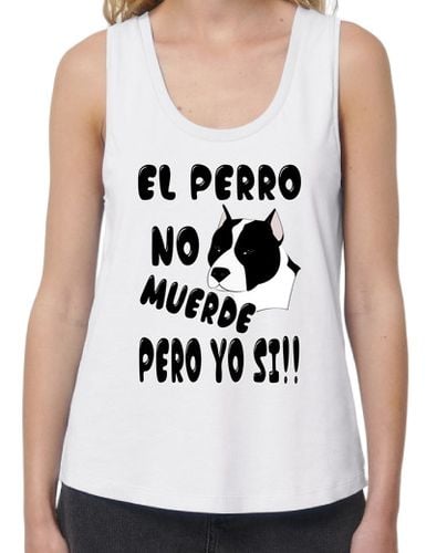 Camiseta Mujer Tirantes Loose Fit el perro no muerde staffordshire laTostadora - latostadora.com - Modalova