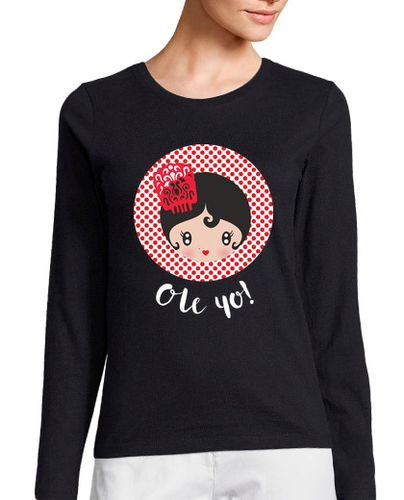 Camiseta Mujer Manga Larga ole yo black laTostadora - latostadora.com - Modalova