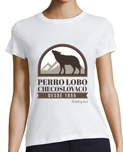 Camiseta mujer Perro Lobo Checoslovaco Insignia m/c chica - latostadora.com - Modalova