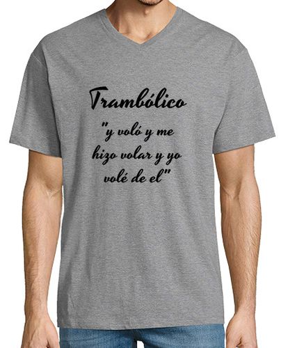 Camiseta Hombre tramboliko, manga corta cuello pico largo, gris vigoré - latostadora.com - Modalova
