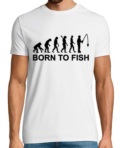 Camiseta Hombre Manga Corta la evolución de la pesca llevado pescar laTostadora - latostadora.com - Modalova