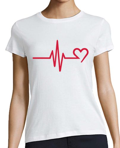 Camiseta Mujer Manga Corta corazón rojo de frecuencia laTostadora - latostadora.com - Modalova