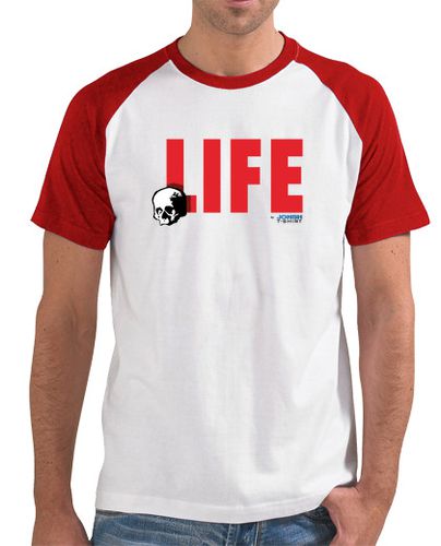 Camiseta Hombre Estilo Béisbol LIFE for ever, Hombre, estilo béisbol, blanca y roja laTostadora - latostadora.com - Modalova