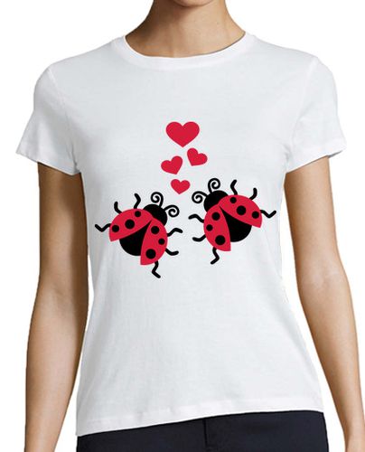 Camiseta Mujer Manga Corta mariquitas en los corazones del amor laTostadora - latostadora.com - Modalova