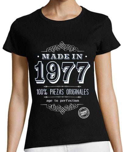 Camiseta Mujer Manga Corta Made in 1977 laTostadora - latostadora.com - Modalova