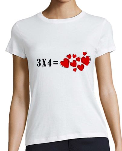 Camiseta mujer Camiseta estilo béisbol 3x4 igual corazones - latostadora.com - Modalova