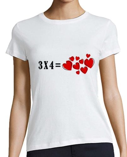 Camiseta Mujer Manga Corta Camiseta estilo béisbol 3x4 igual corazones laTostadora - latostadora.com - Modalova