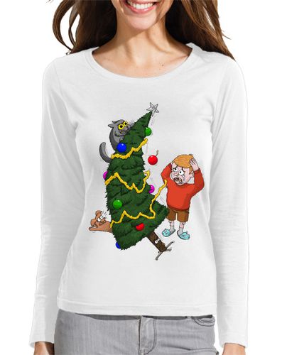 Camiseta mujer Gato loco navideño - latostadora.com - Modalova