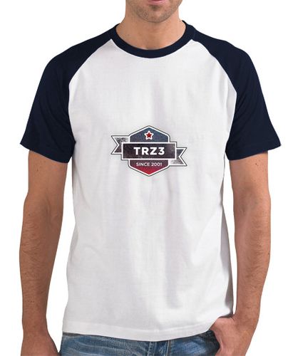 Camiseta Hombre Estilo Béisbol Camiseta chico béisbol TRZ3 Trillizos0201, blanca y azul marino laTostadora - latostadora.com - Modalova