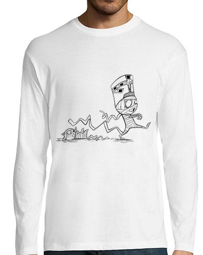 Camiseta Momia con gato - Camiseta manga larga - latostadora.com - Modalova