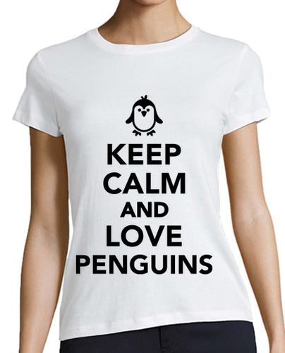Camiseta mujer mantener la calma y ame pingüinos - latostadora.com - Modalova