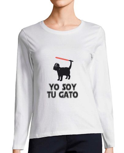 Camiseta Mujer Manga Larga Yo soy tu gato sable laser laTostadora - latostadora.com - Modalova